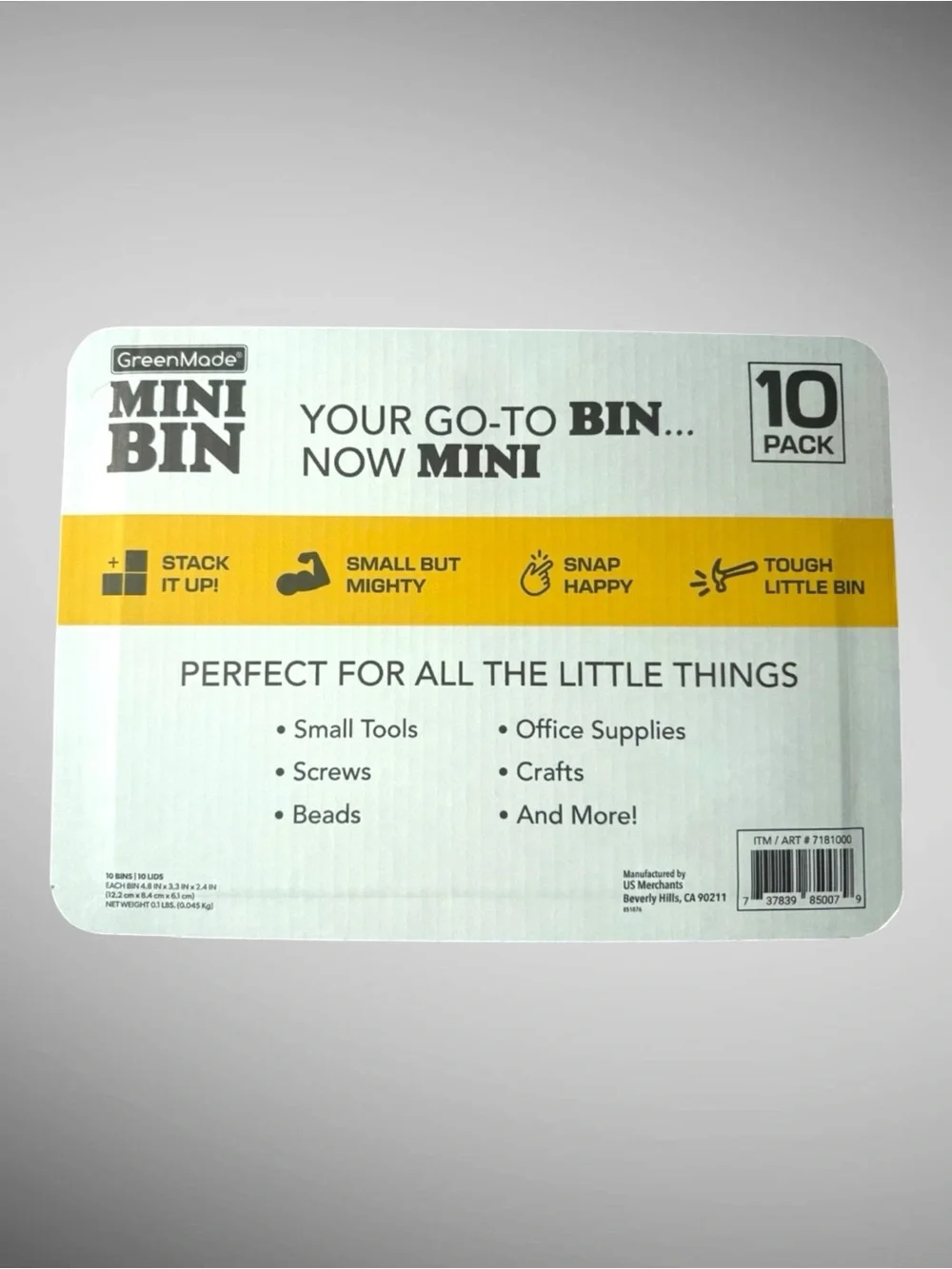 GreenMade Mini Bin 10 Pack Stackable Storage Organizer Costco NWT